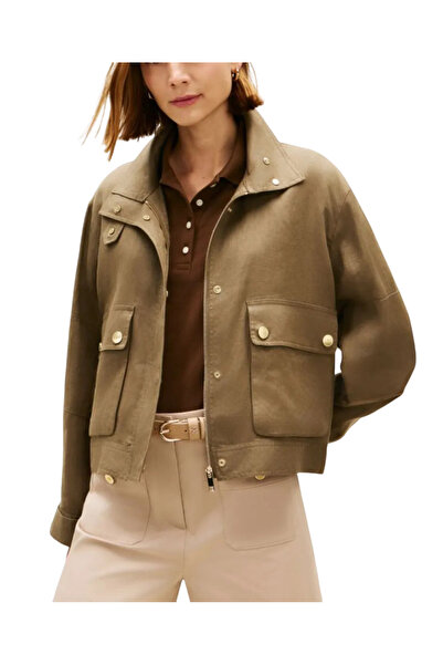 Tommy Hilfiger Γυναικείο Λινό Μπουφάν Λαδί WW0WW48616-RBU