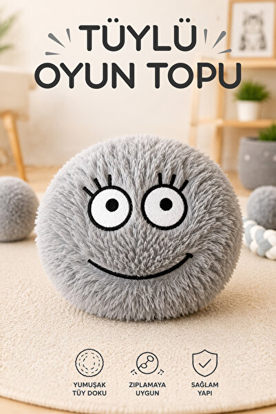 Nandy Kids Tüylü Oyun Topu Peluş Yumuşak Çocuk Oyuncağı 12 cm