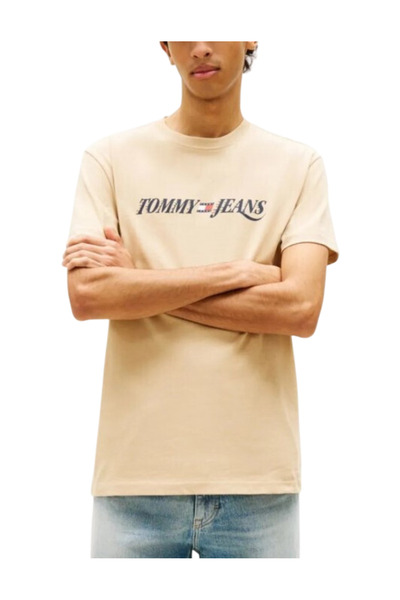Tommy Hilfiger Ανδρικό T-shirt Μπεζ Tommy Jeans DM0DM22548-AB9