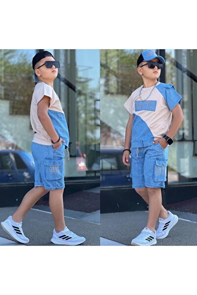 Lucky kidswear SET BĂRBAȚI STIL BOY, CU ȘORȚURI BRODATE ȘI PĂLĂRIE