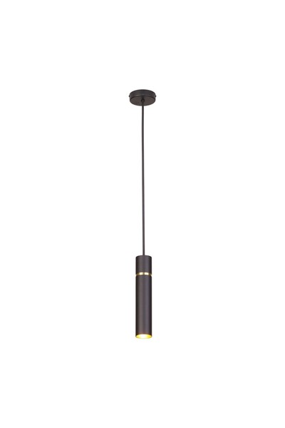 Milagro Lampă suspendată Lynx Black Tube cu accent auriu, din alamă, 1x bec E...