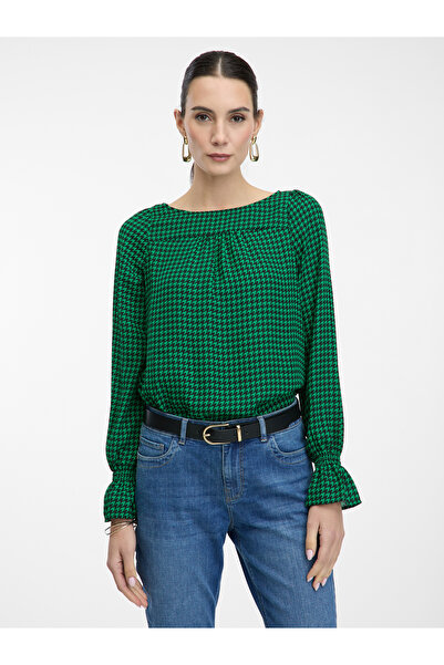 ORSAY Bluză verde de damă cu model
