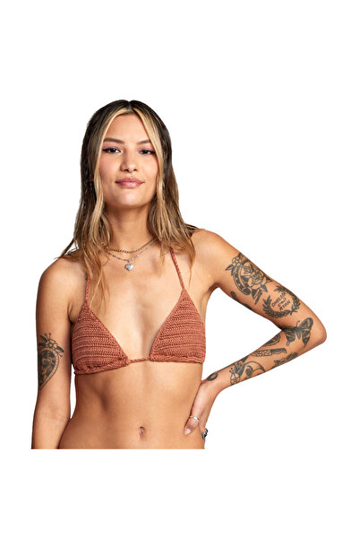 RVCA Costum de baie Camille Rowe Westside pentru femei - Top de bikini tip tr...