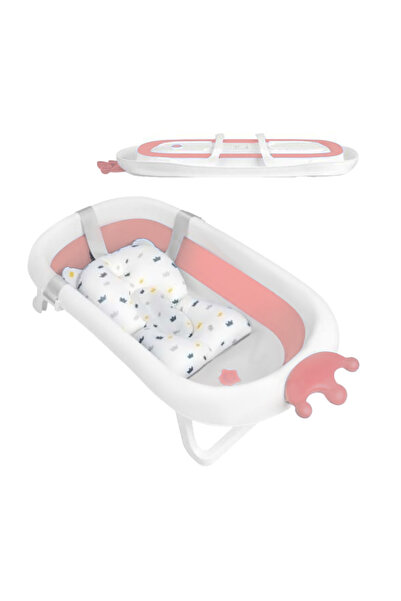 Bumble & Bird Crown Style Foldable Bathtub with Cushion - Pink