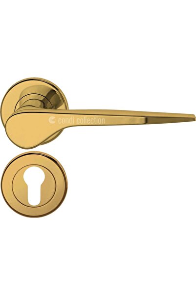 Condi Collection مقبض باب من الفولاذ المقاوم للصدأ طراز 2031 PVD Gold Yale