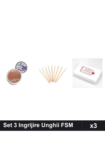Makeup Set 3 Ingrijire Unghii FSM, Gel Constructie UV LED 15g, Betisoare Port...