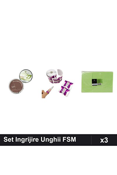 Makeup Set 3 Ingrijire Unghii FSM, Gel Constructie UV LED 15g, Sablon Fluture...