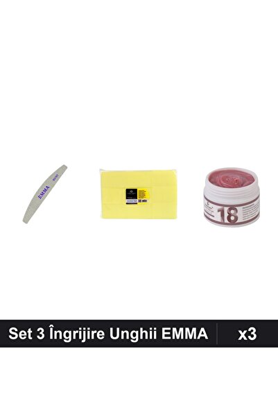 Makeup Set 3 Îngrijire Unghii EMMA, Pilă 100/120, Gel Constructie UV LED 15g,...