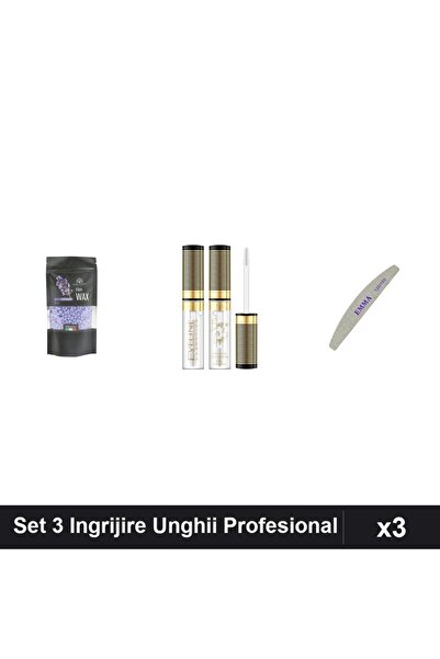 Makeup Set 3 Piese Ingrijire Unghii: Ceara Epilare Lavanda 100g, Gel Sprancen...