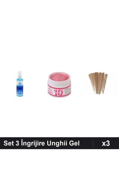 Makeup Set 3 Îngrijire Unghii: Gel Epilare 100ml + Builder Gel UV LED 15g + 1...