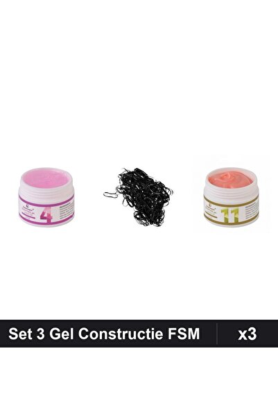 Makeup Set 3 Gel Constructie UV LED FSM 15g, Nuante 04 și 11, Manichiura Prof...