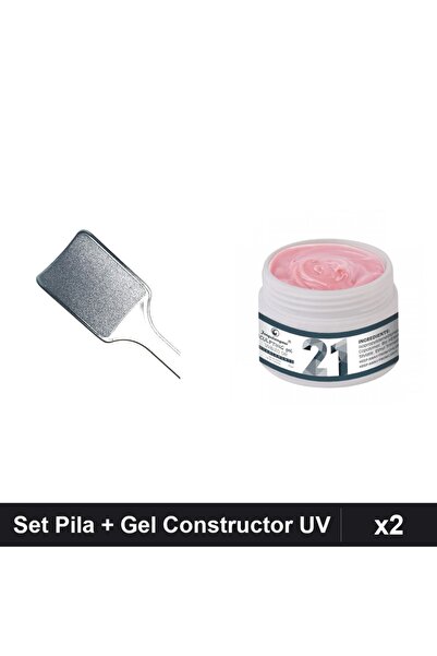 Makeup Set 2 Pila Calcaie Neagră Matt + Gel Constructie UV LED FSM 15g, Manic...