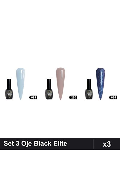 Makeup Set 3 Oje Semipermanente Black Elite Global Fashion 8ml, Nuante 095 25...