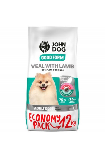 John Dog Good Form Adult Mini - Vită și Miel - Hrană uscată pentru câini - 12 kg