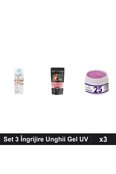 Makeup Nail Care Set 3: Epilation Strips 50pcs, Strawberry Wax 100g, UV LED G...