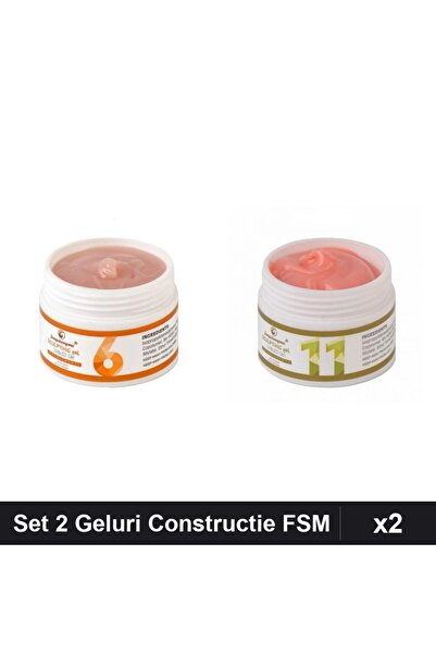 Makeup Set 2 Geluri Constructie UV LED FSM 15g, Nuante 06 și 11, Builder Gel ...