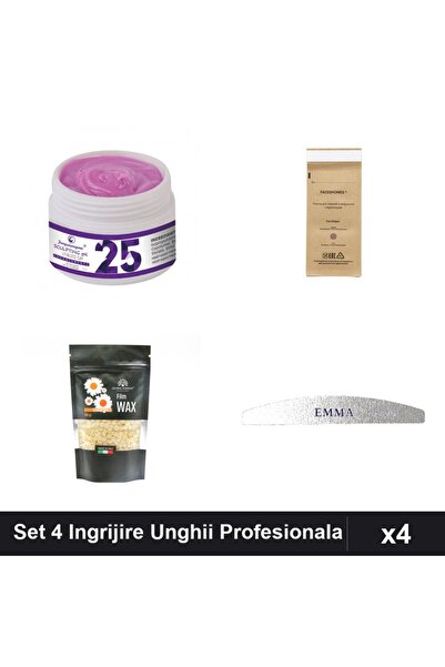 Makeup Set 4 Ingrijire Unghii - Gel Constructie FSM 15g, Pila Emma 120/150, C...