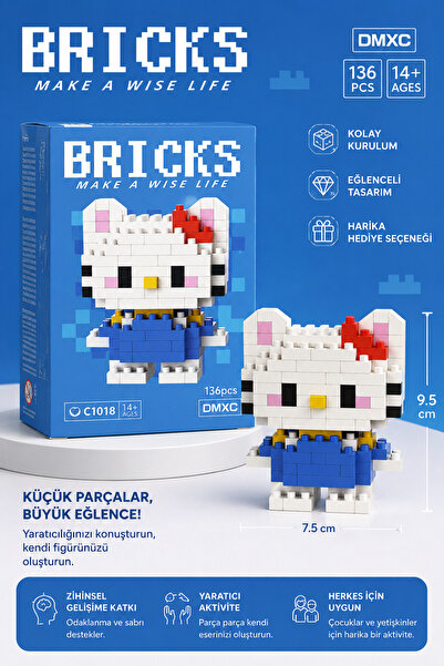 Jack Ferrero Cute Cat Figure-Mini Block Building Set –Mini Building Toy Set -...