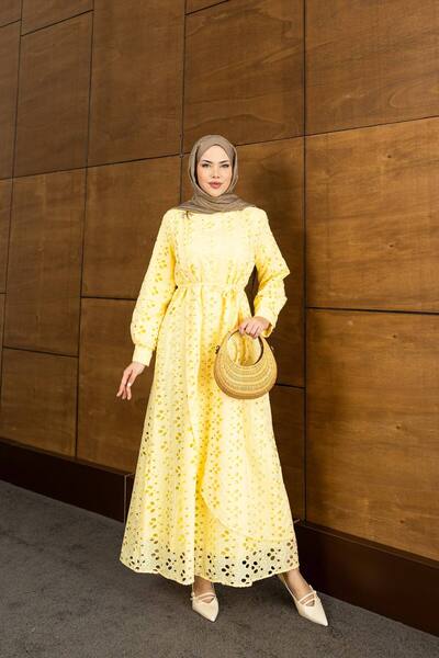 PİNK FLY Brode Tesettür Dress
