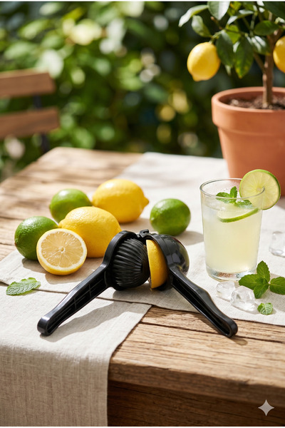 Selenica Premium Ergonomik El Tipi Limon Sıkacağı - Dayanıklı Sert Gövde Nare...