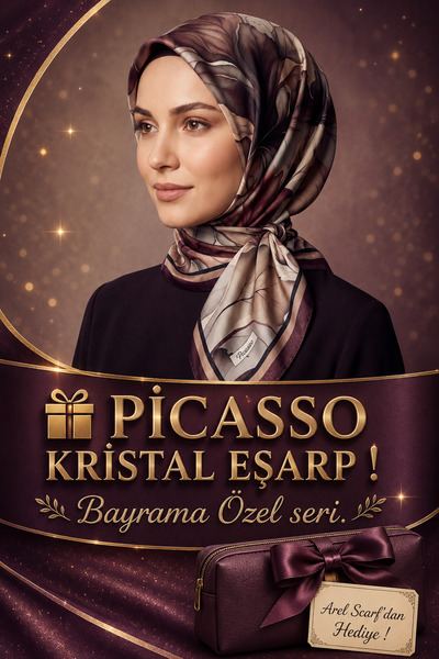 Picasso وشاح كريستالي بلون الفوشيا بمظهر حريري – تصميم أنيق بنسيج التويل 90×90