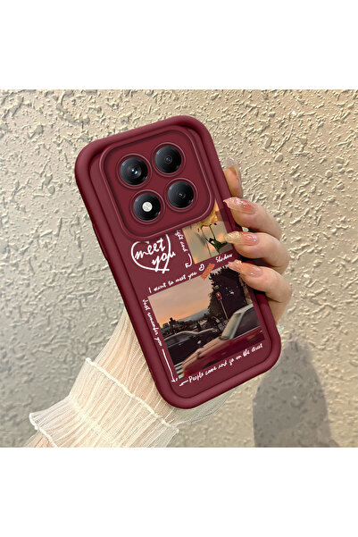 CHICASELUX Redmi Note 14 Pro Plus+ 5G Uyumlu Bordo çerçeve vintage fotoğraf k...