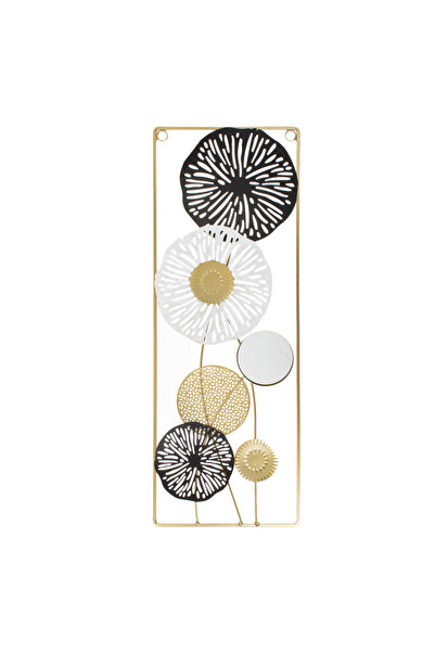 Zumzeria Metallic Wall Art Flowers & Mirror 22x60x3cm