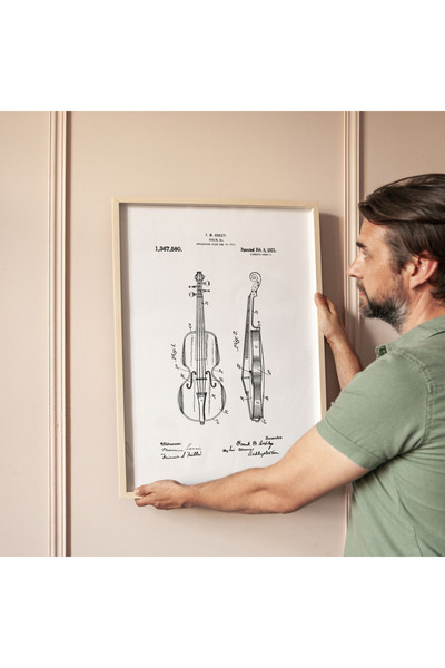 Pegziz Crtež patenta violine, grafikon, muzički instrument, zidni dekor, slika