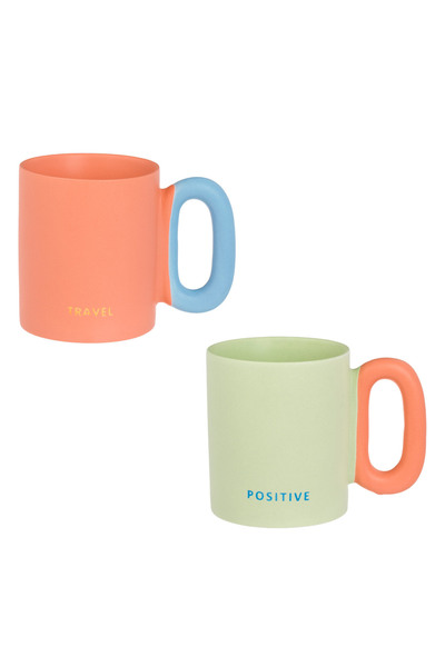 Zumzeria Cană ceramică în culori pastelate cu mesaj 360ml