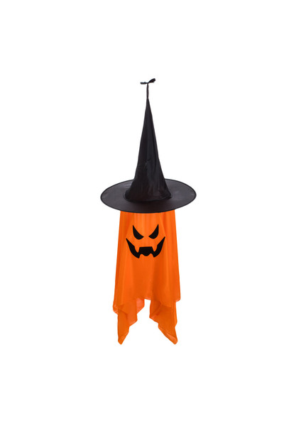 Zumzeria Felinar suspendat de Halloween, fantomă-dovleac, cu LED alb cald Ø38...