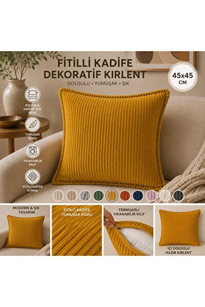 COLORMİX 45x45 Dekorativni jastuk od samta sa punjenjem, sa patentnim zatvara...