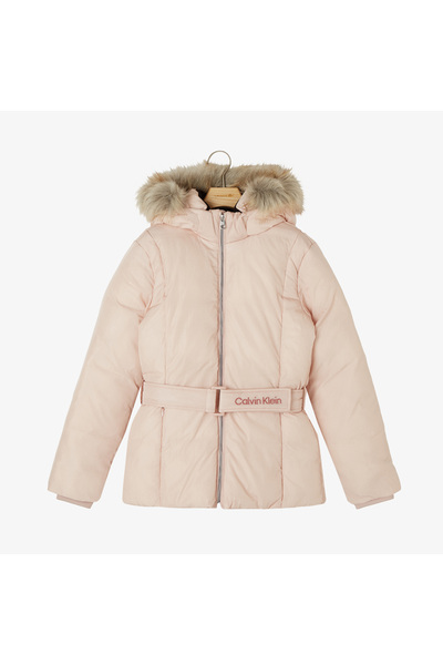 Calvin Klein Jeans Classic Belted Fur Çocuk Pembe Mont