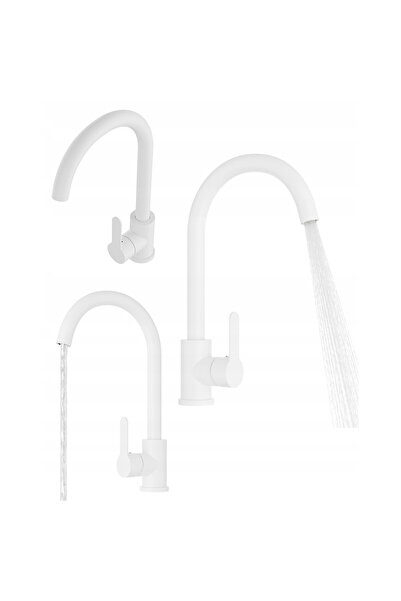 Granitan Baterie Bucatarie Prestige Plus, Rotativa, 32.5cm, Alb