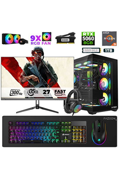 XASER Star X250 Ryzen 5 7500F 16GB Ram 1TB M.2 NVMe SSD 8GB RTX5060 27" 300Hz...