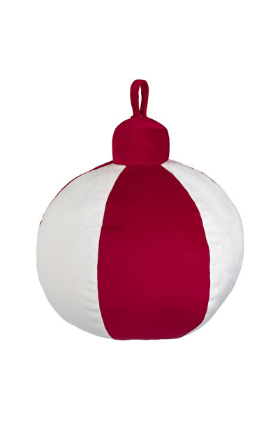 Zumzeria Pernă decorativă de Crăciun în formă de glob roșu și alb Ø26x33cm