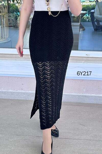 İnce Topuk Openwork Knitwear Skirt 6Y217
