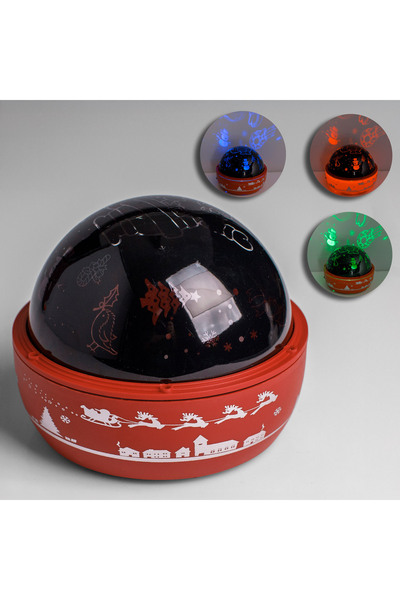 Zumzeria Proiector LED rotativ de cameră Moș Crăciun Ø16x14cm