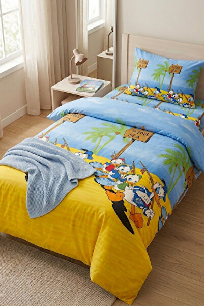 LaLiva Children's Duvet Cover Set with Single Elastic Sheet, Natural Healthy ...