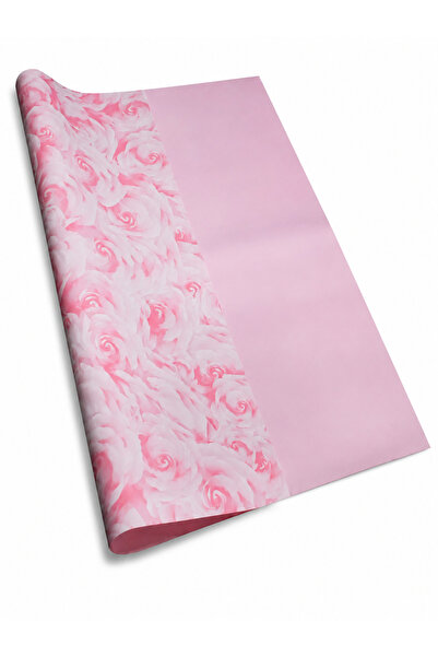 weloveis Pembe Gül Tasarımlı Çiçek Buket Kağıdı--55x55cm-20 Sayfa
