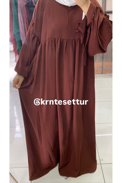 Hijab Dress with Tied Sleeves (Medina Silk)