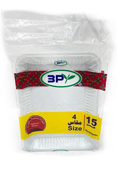 3p Disposable Plastic Plates Rectangle Shape - White Color 50Pcs Per Set |   ...