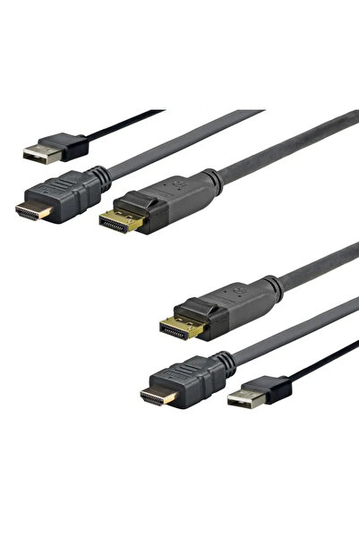 VivoLink PROHDMIUSBDP5 adaptor cablu video 5 m DisplayPort HDMI + USB Negru
