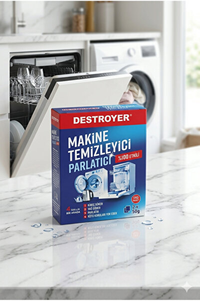 destroyer ÇAMAŞIR ve BULAŞIK MAKİNA TEMİZLEYİCİ Sİ2x50gr 4 lü PAKET