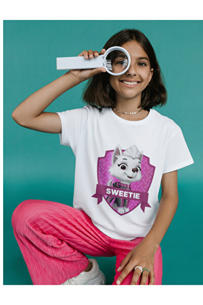 ALPŞAN TİCARET Tricou cu imprimeu Paw Patrol Sweetie pentru copii/adulți, alb...