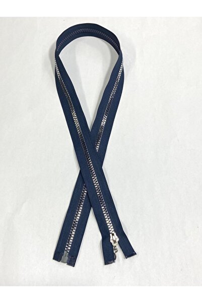 karantuhafiye Light Navy Blue / Metallic Look Plastic Teeth / Coat Zipper / 8...