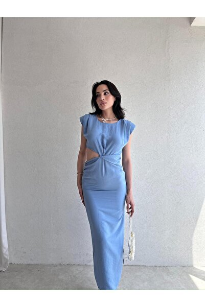 Mooi Butik فستان كوبيرنيكوس ميدي 9222 - أزرق