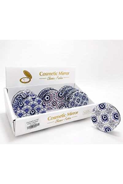 Store Yuvarlak Taşlı El Aynası Kalın 7x7 Cm | Parlak Taşlı Cep Aynası Çanta B...