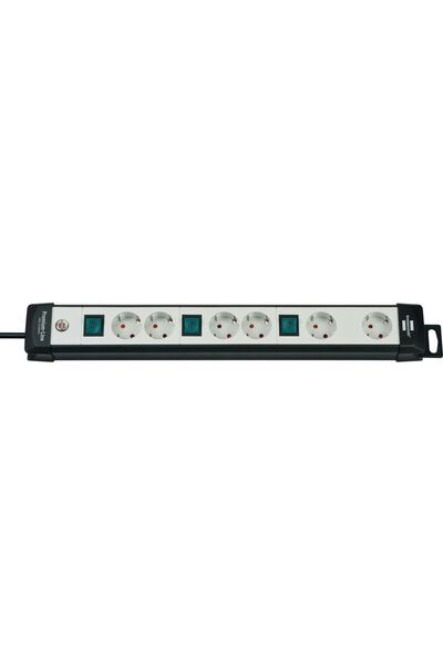 Brennenstuhl Prelungitor Premium-Line cu 6 prize, 3 m, alb-negru (1951560600)