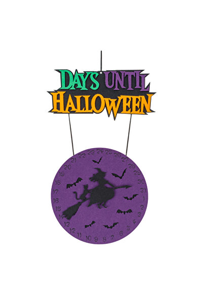 Zumzeria Calendar decorativ de Halloween din pâslă cu vrăjitoare magnetică 'Z...