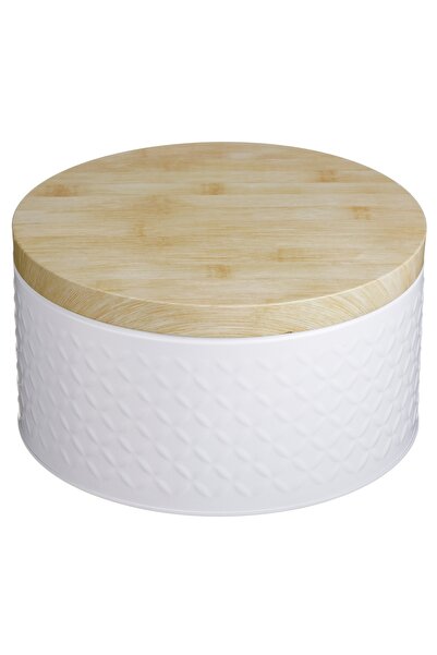 Zumzeria Round Metal Biscuit Box with Relief Pattern Ø19.5x10cm